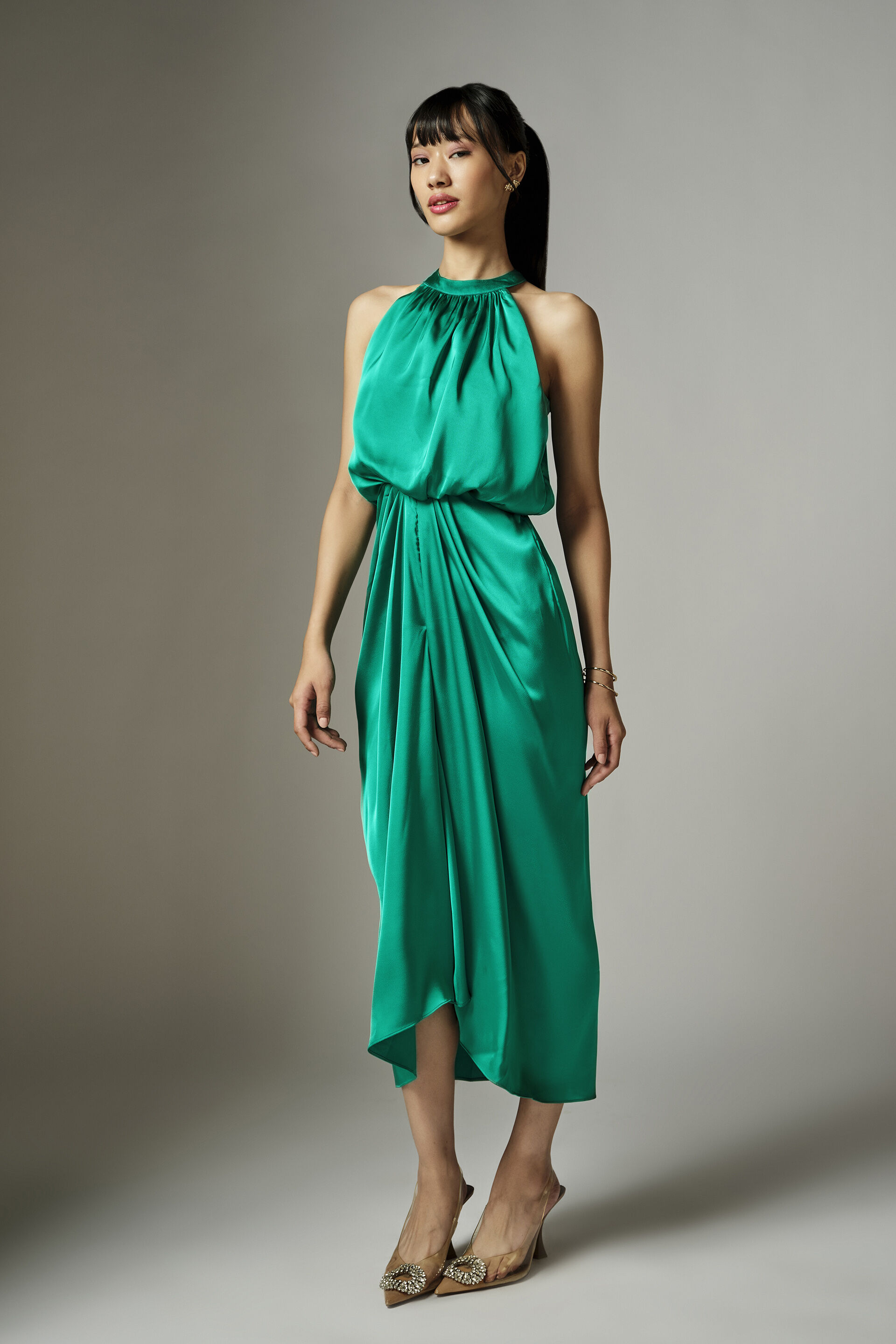 Noelis Green Halter Dress